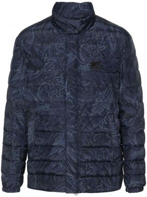 Pernata jakna s printom s paisley uzorkom Etro plava