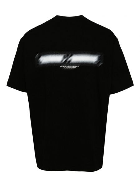 Koszulka bawełniana z nadrukiem Solid Homme czarna