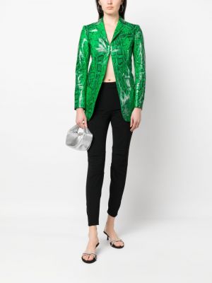 Leder blazer mit print Dsquared2 grün