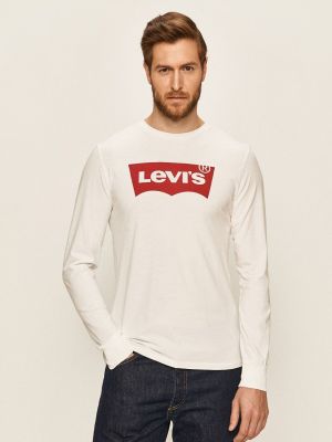 T-shirt z nadrukiem z długim rękawem Levi's - biały