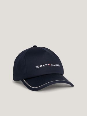 Gorra con bordado de algodón Tommy Hilfiger azul