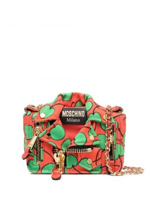 Чанта през рамо с принт Moschino червено