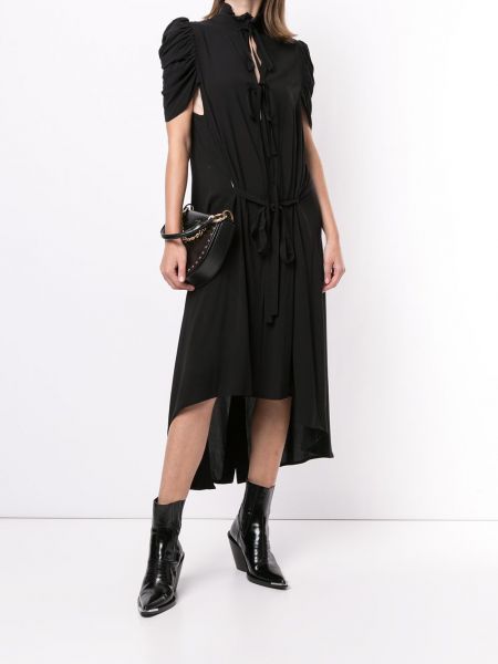 Sukienka z falbankami asymetryczna Ann Demeulemeester czarna
