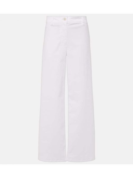 Βαμβακερό παντελόνι σε φαρδιά γραμμή Nili Lotan λευκό