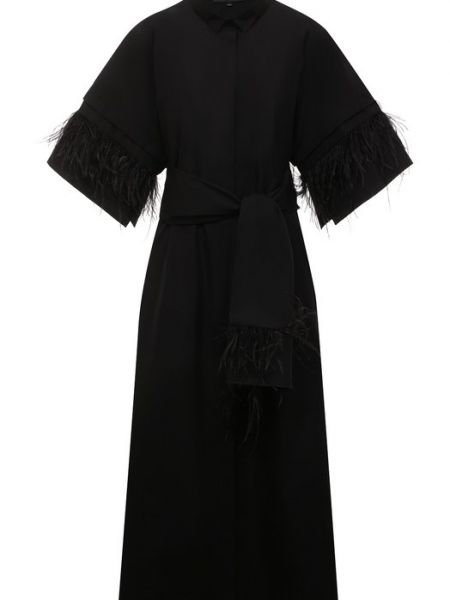 Платье с перьями Tegin черное