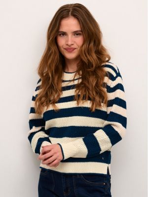 Плетен пуловер Cream синьо