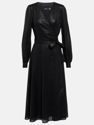 Midi obleka Polo Ralph Lauren črna