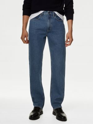 Priliehavé džínsy s rovným strihom Marks & Spencer modrá