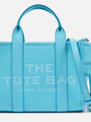 Kožená kožená nákupná taška Marc Jacobs modrá