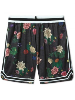 Kratke hlače s cvetličnim vzorcem s potiskom z mrežo John Elliott črna