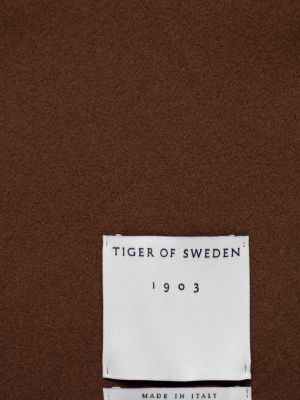 Szal wełniana w tygrysie prążki Tiger Of Sweden brązowa