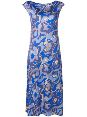 Šaty s potlačou s lodičkovým výstrihom Lygia & Nanny modrá