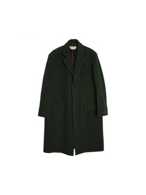 Фетровое пальто на пуговицах Marni зеленое