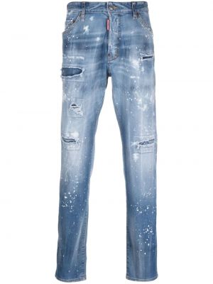 Skinny fit džinsai su nubrozdinimais Dsquared2 mėlyna