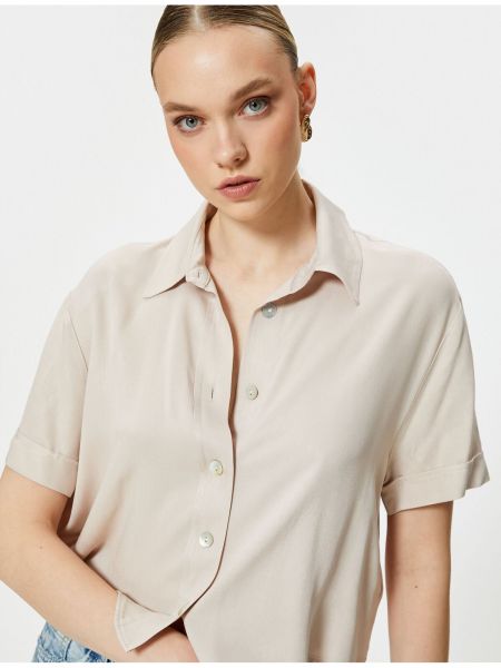 Viskózová košile s knoflíky s krátkými rukávy Koton