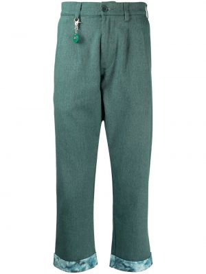 Ravne hlače Clot zelena
