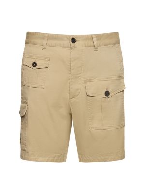 Pantalones cortos de algodón Dsquared2 beige