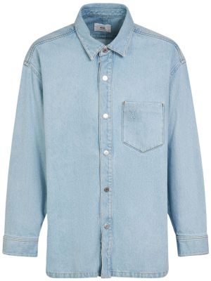Giacca di jeans di cotone oversize Ami Paris blu