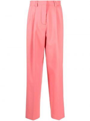 Viskózové bavlněné volné kalhoty na zip See By Chloe - růžová