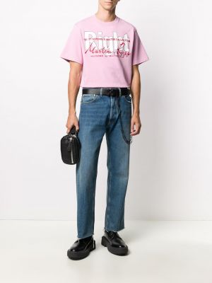 Tričko s kulatým výstřihem Martine Rose růžové