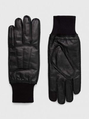 Rękawiczki skórzane Alpha Industries czarne