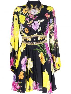 Mini obleka s cvetličnim vzorcem s potiskom Camilla