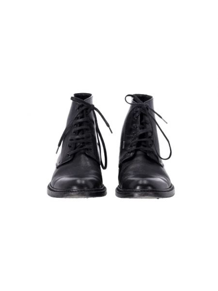Botas de agua de cuero retro Yves Saint Laurent Vintage negro