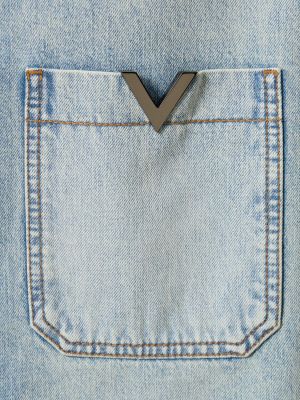 Chemise en jean en coton avec manches longues Valentino bleu