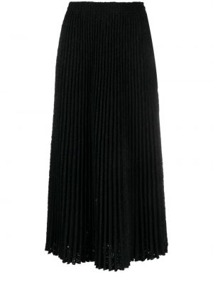 Čipkovaná plisovaná midi sukňa Ermanno Scervino čierna