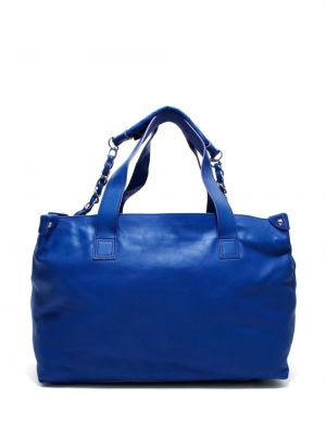 Kožená cestovní taška Chanel Pre-owned modrá