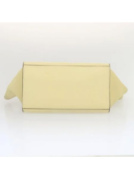 Bolsa de hombro de cuero retro Celine Vintage beige