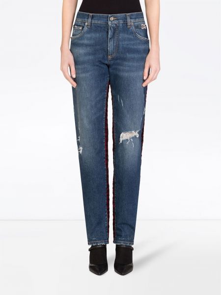 Tvídové džíny s klučičím střihem Dolce & Gabbana