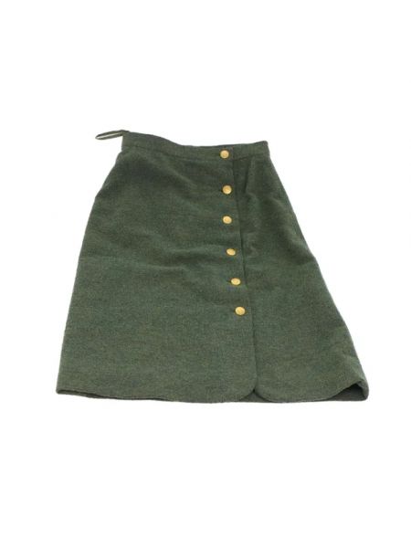 Falda de lana Chanel Vintage verde