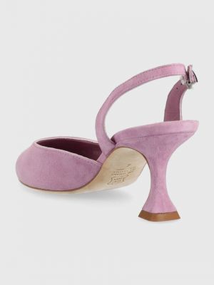 Pantofi din piele cu toc Kennel & Schmenger violet