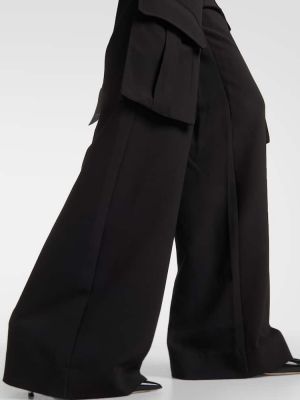 Карго панталони с висока талия Veronica Beard черно
