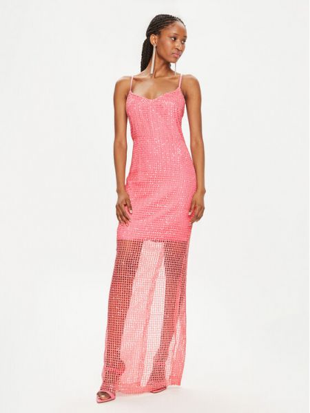 Slim fit koktejlové šaty Fracomina růžové