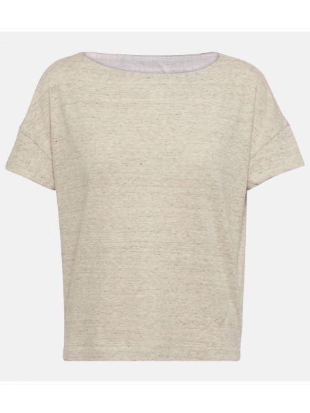 Kokvilnas t-krekls džersija Loro Piana pelēks
