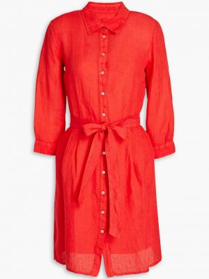 Льняное платье мини 120% Lino красное