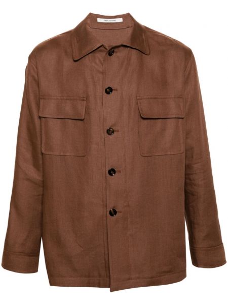 Lininė marškiniai Tagliatore ruda
