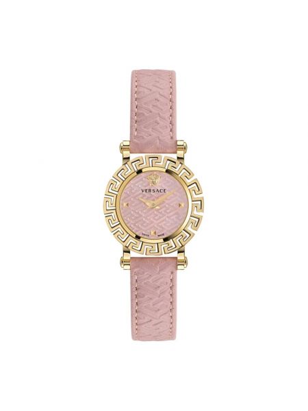 Zegarek skórzany Versace różowy