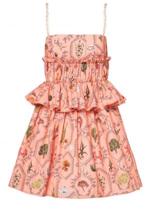 Mini šaty s výšivkou Agua By Agua Bendita ružová