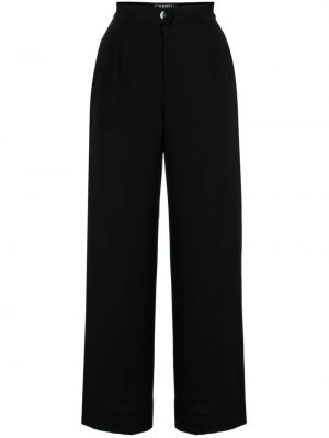 Μάλλινο παντελόνι σε φαρδιά γραμμή Chanel Pre-owned μαύρο