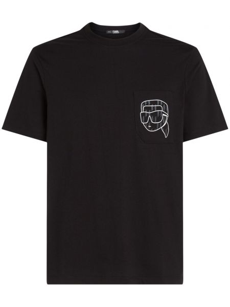 T-shirt mit taschen Karl Lagerfeld schwarz
