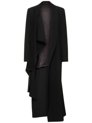 Jakna z draperijo Yohji Yamamoto črna
