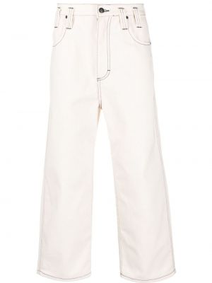 Białe spodnie relaxed fit Eckhaus Latta