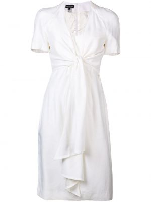 Hedvábné mini šaty na zip s výstřihem do v Jean Louis Scherrer Pre-owned - bílá