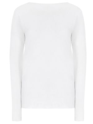 Белый льняной свитер 120% Lino