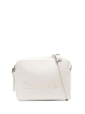 Calvin Klein logo-embossed faux-leather bag - Bianco