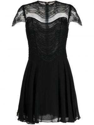 Hedvábné koktejlové šaty Costarellos černé