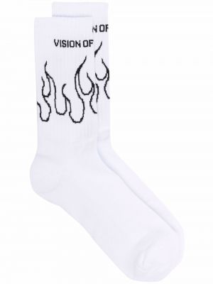 Čarape s printom Vision Of Super bijela